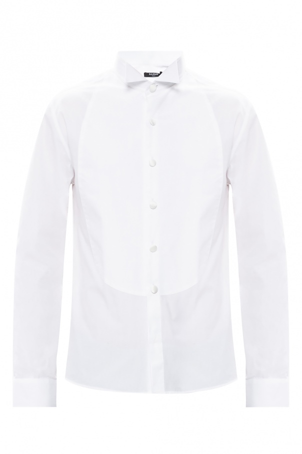 balmain monogram-jacquard Cotton shirt